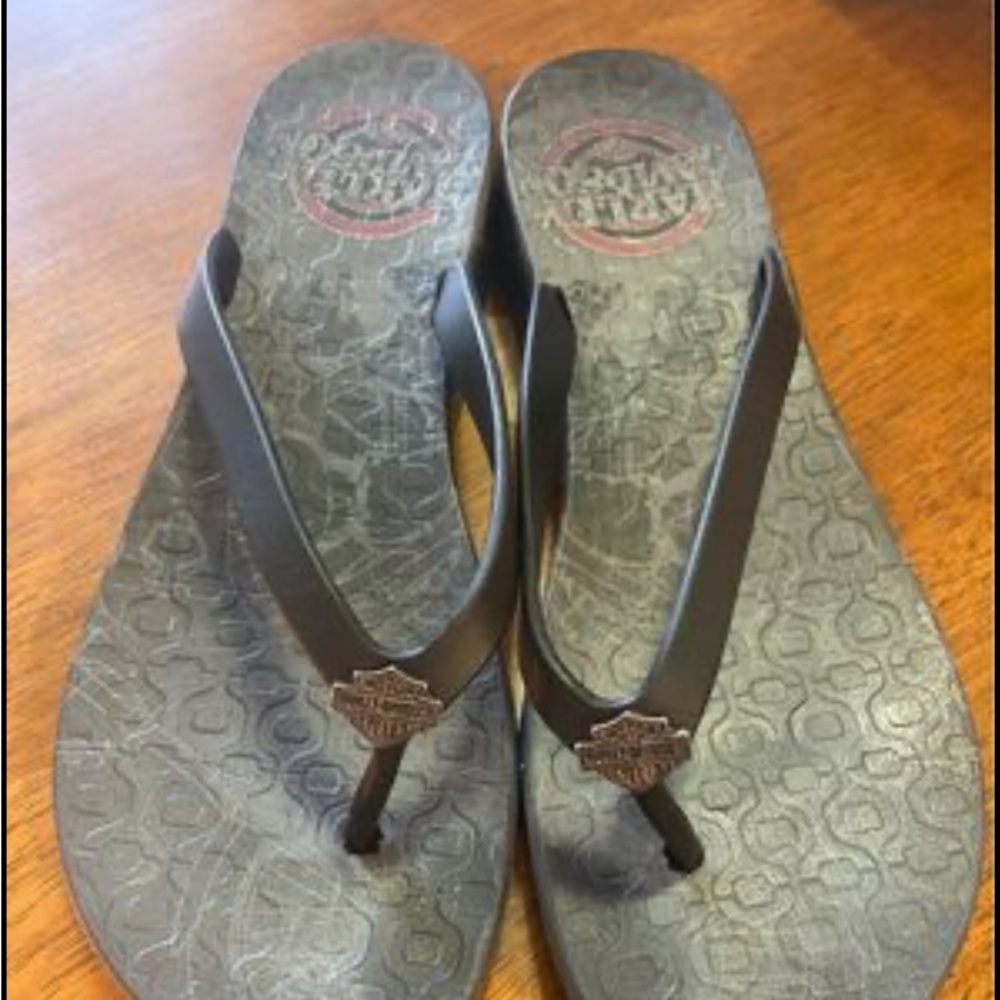 Women’s Black Harley Davidson Flip Flops